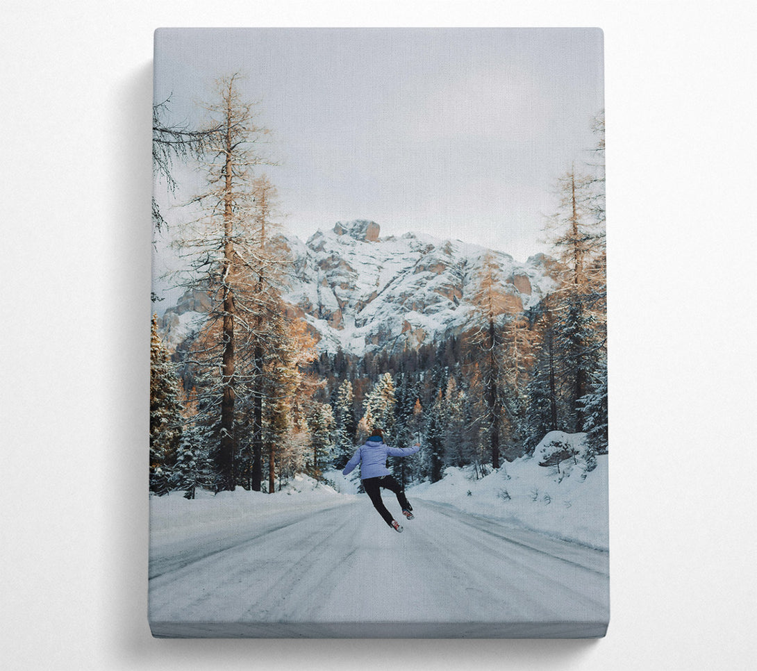  A Canvas Print of Blue Joy In Snow Canvas Wall Art