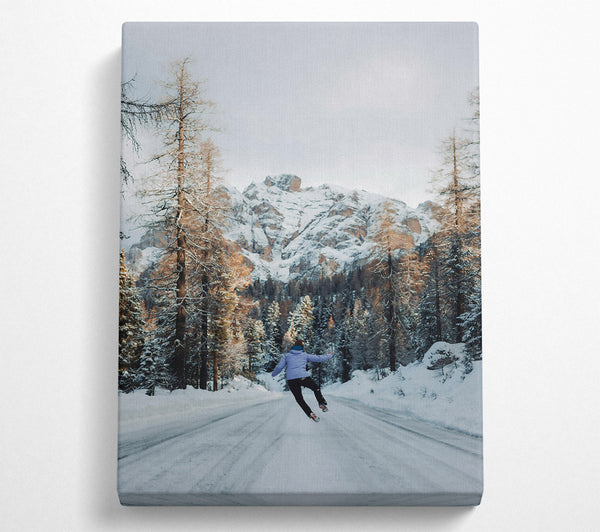  A Canvas Print of Blue Joy In Snow Canvas Wall Art