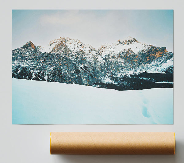 White Peaks And Blue Sky Giclee Print