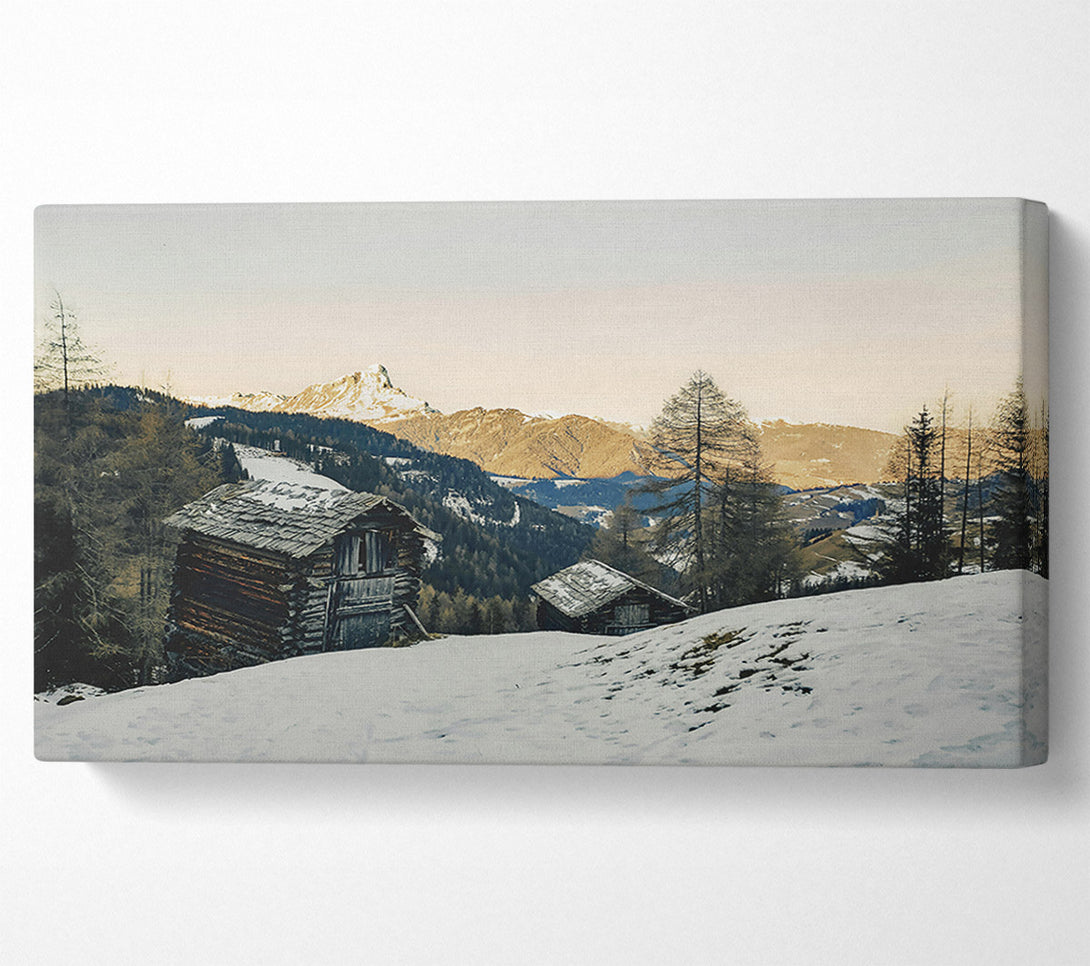  A Canvas Print of Golden Mountain Cabins Canvas Wall Art
