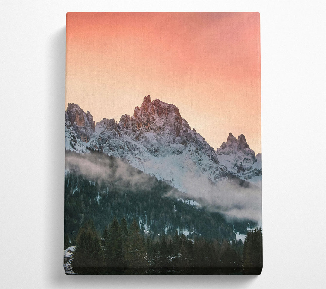  A Canvas Print of Pink Mountain Mist Canvas Print