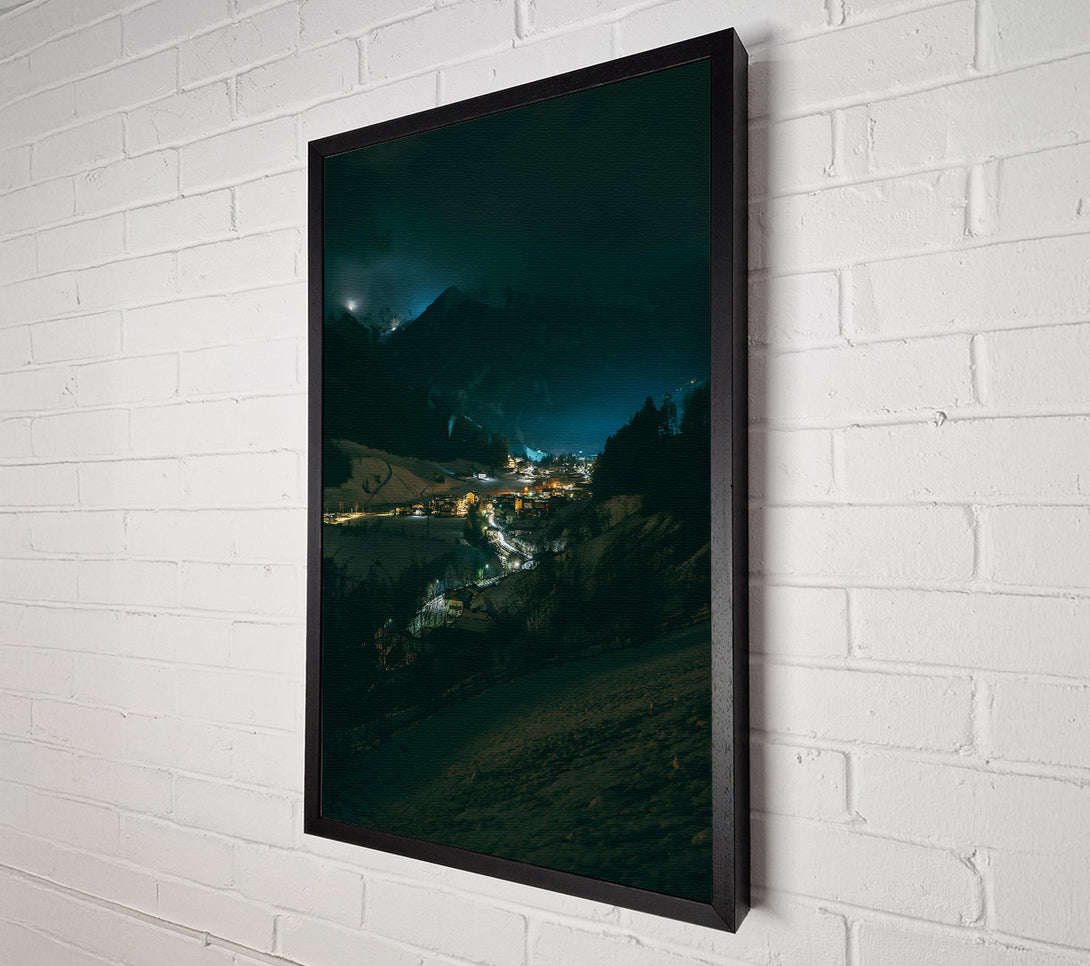  A Canvas Print of Azure Night Lights Canvas Wall Art