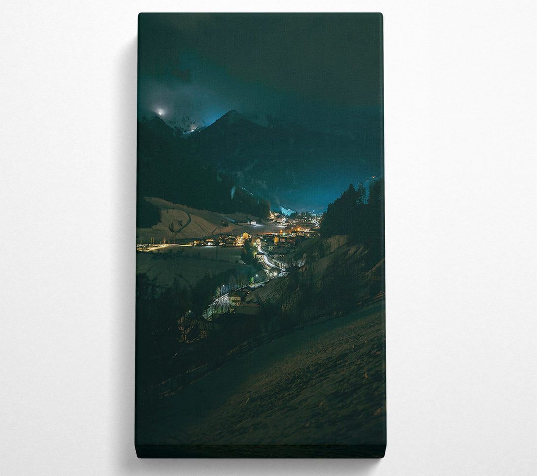  A Canvas Print of Azure Night Lights Canvas Wall Art