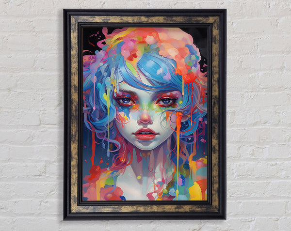 Rainbow Woman Face Framed Print