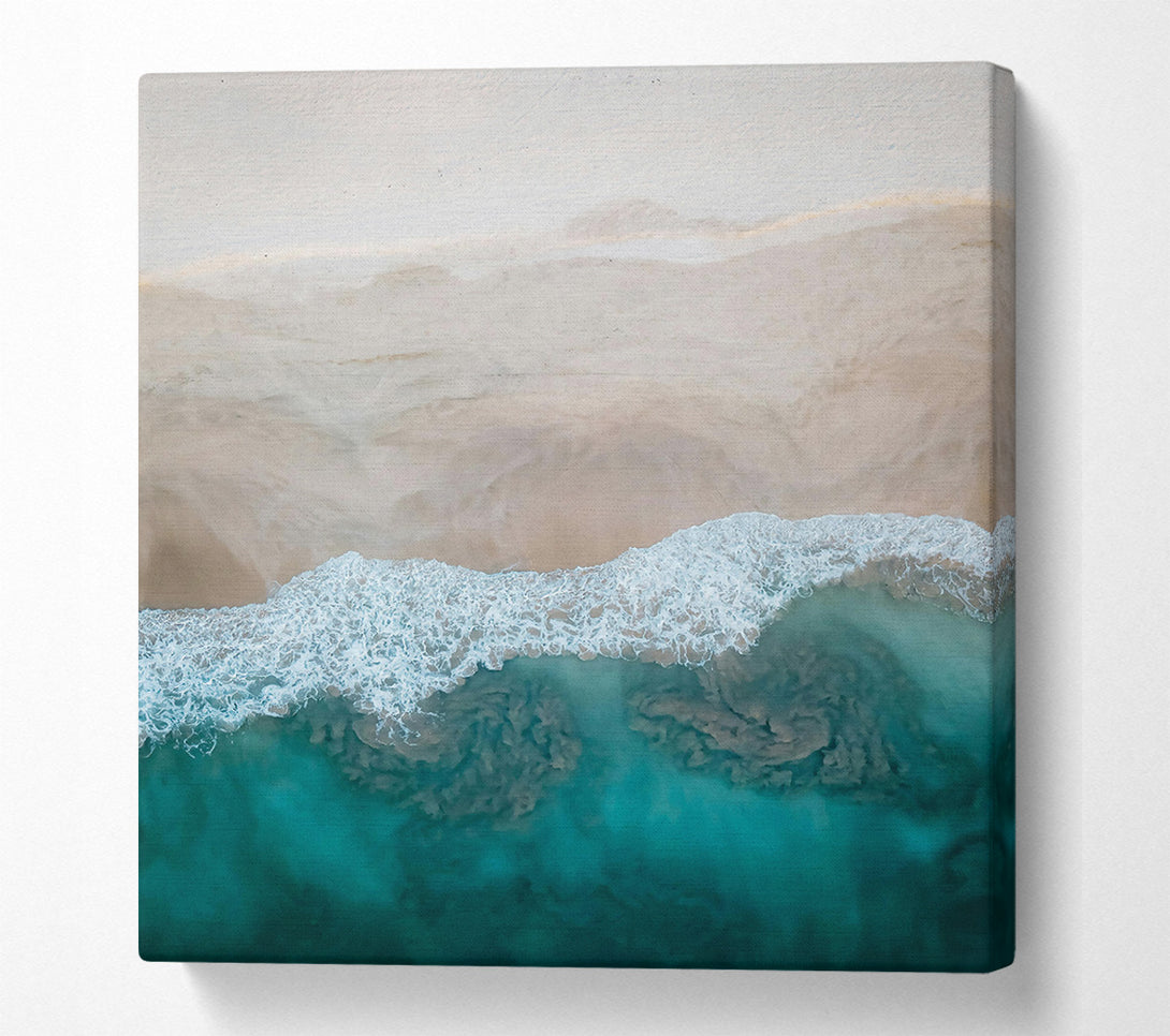  A Canvas Print of Azure Ocean'S Embrace Canvas Wall Art