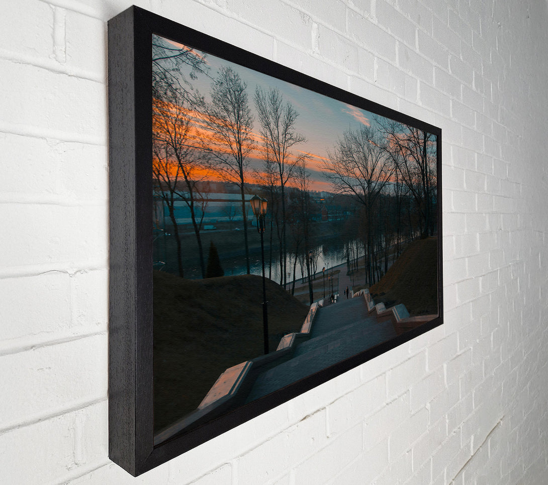  A Canvas Print of Orange Dusk Steps Canvas Print