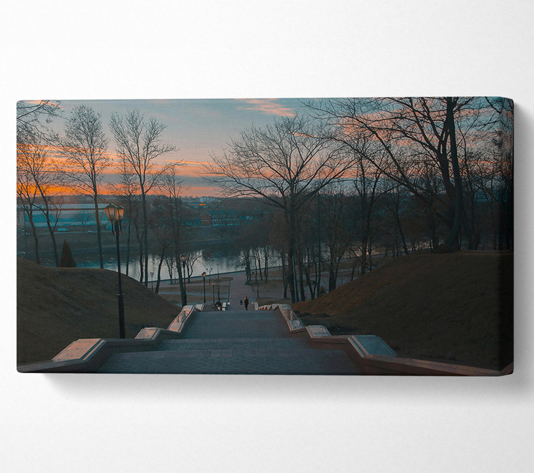 A Canvas Print of Orange Dusk Steps Canvas Print
