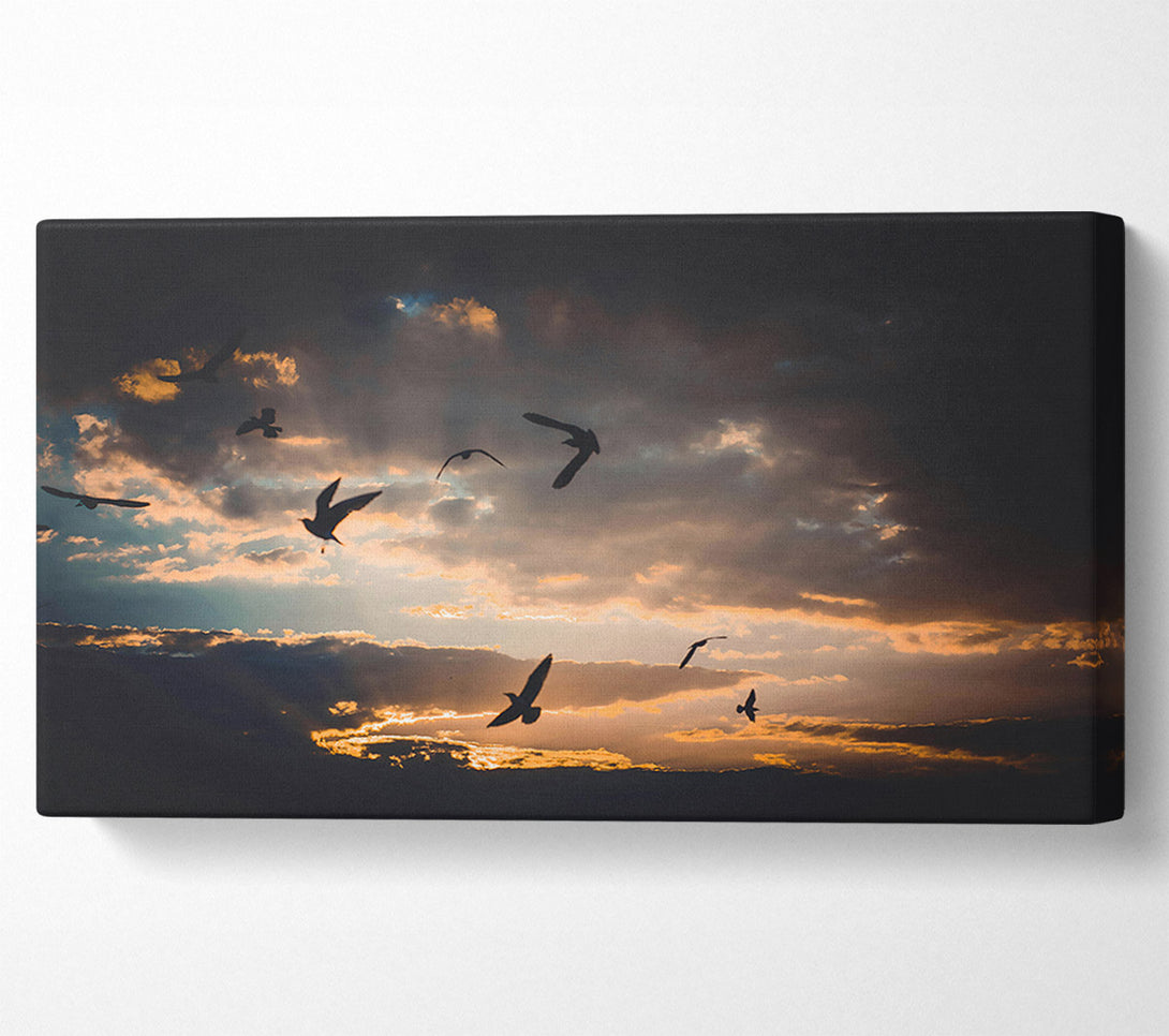  A Canvas Print of Golden Sky Flight Canvas Wall Art