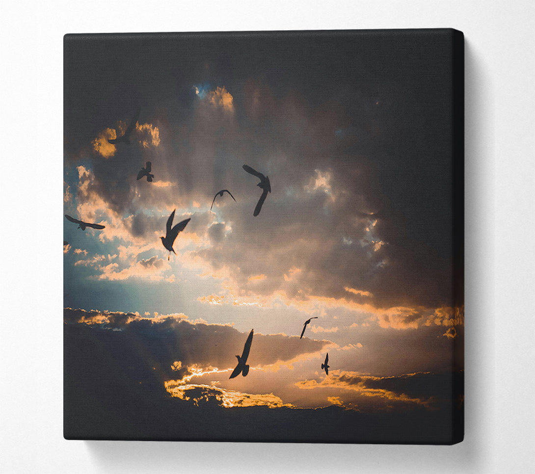  A Canvas Print of Golden Sky Flight Canvas Wall Art
