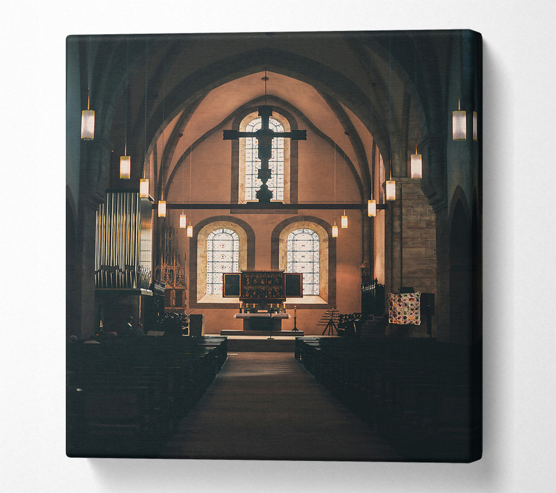  A Canvas Print of Golden Church Interior Canvas Wall Art