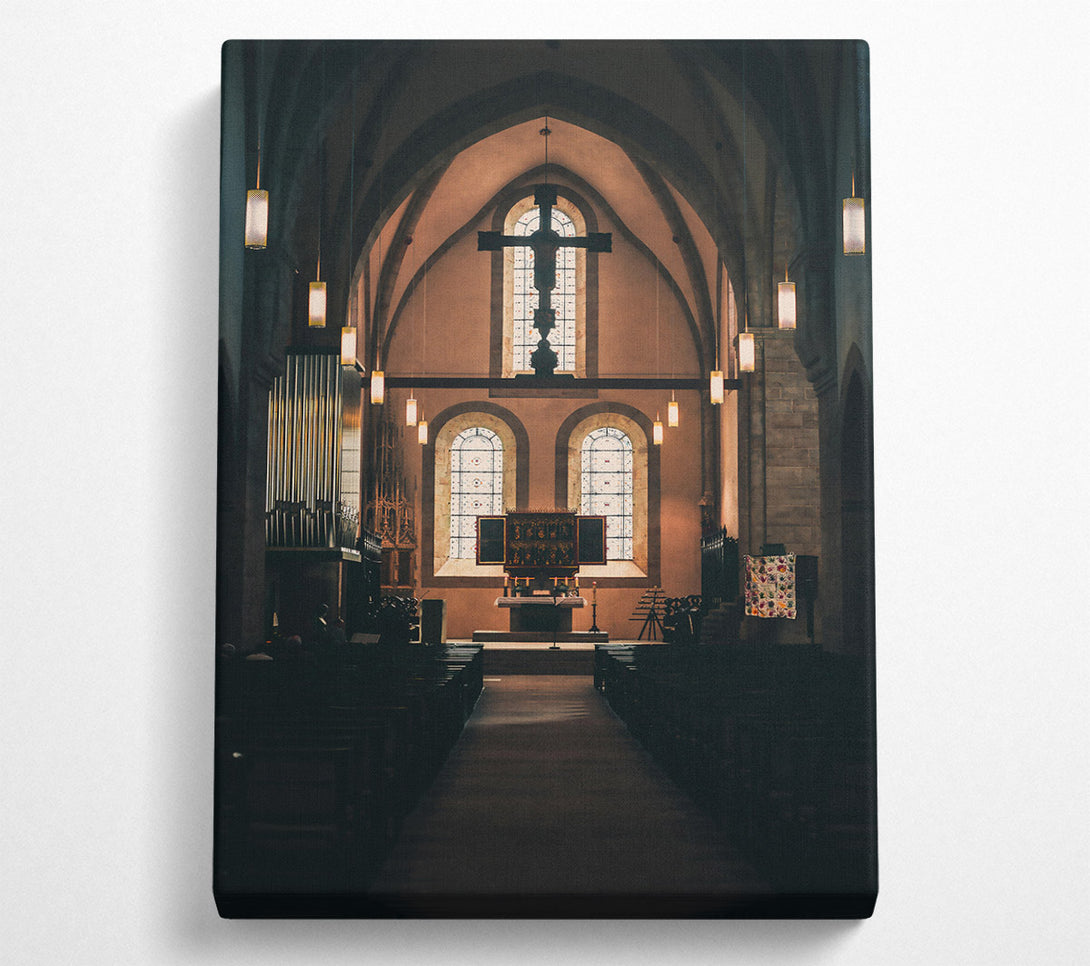  A Canvas Print of Golden Church Interior Canvas Wall Art