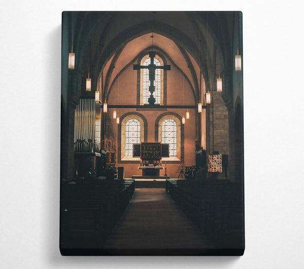  A Canvas Print of Golden Church Interior Canvas Wall Art