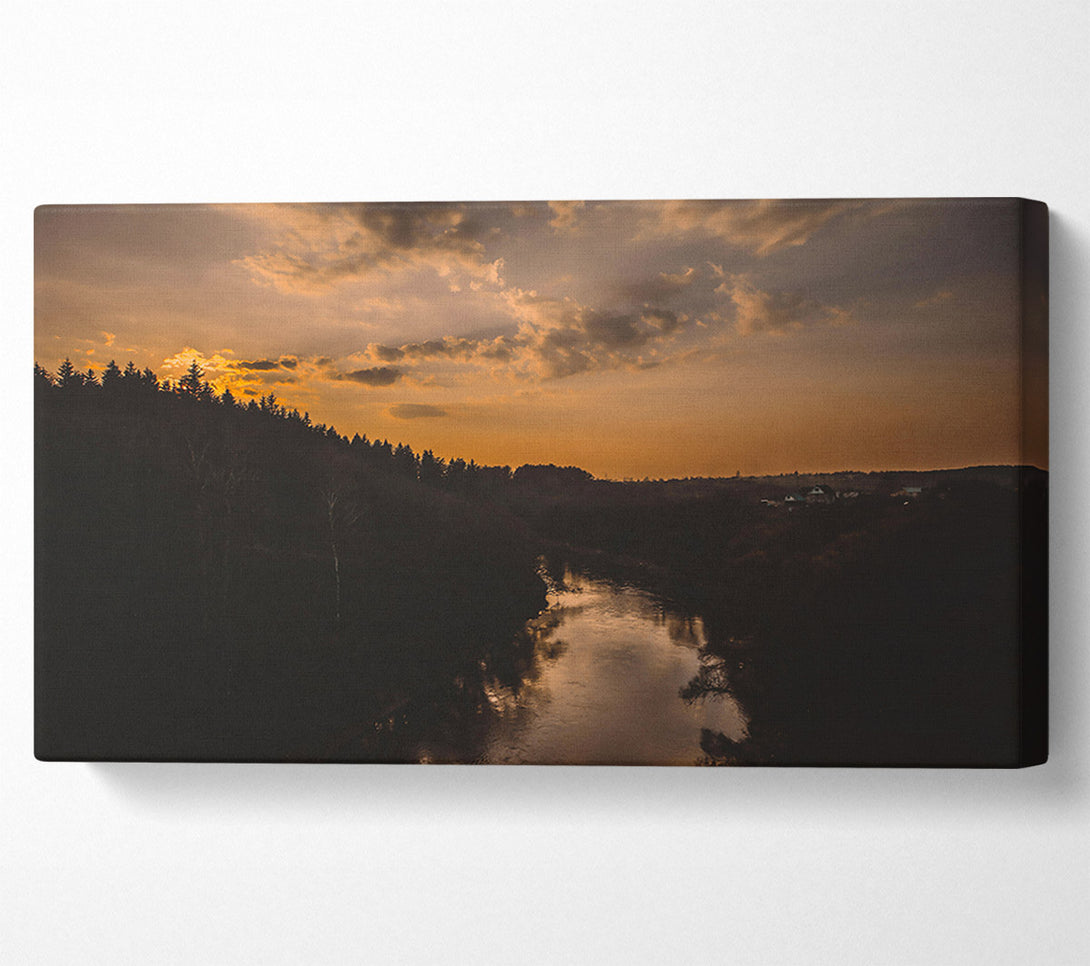  A Canvas Print of Golden Hour River Canvas Art