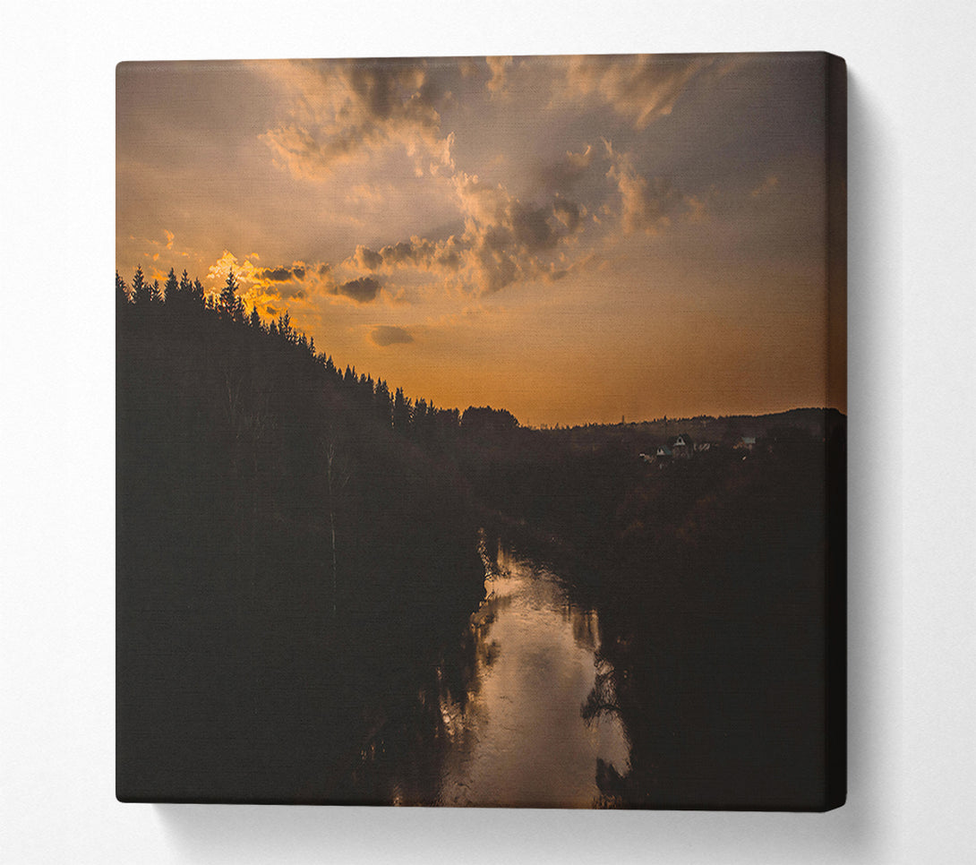  A Canvas Print of Golden Hour River Canvas Art