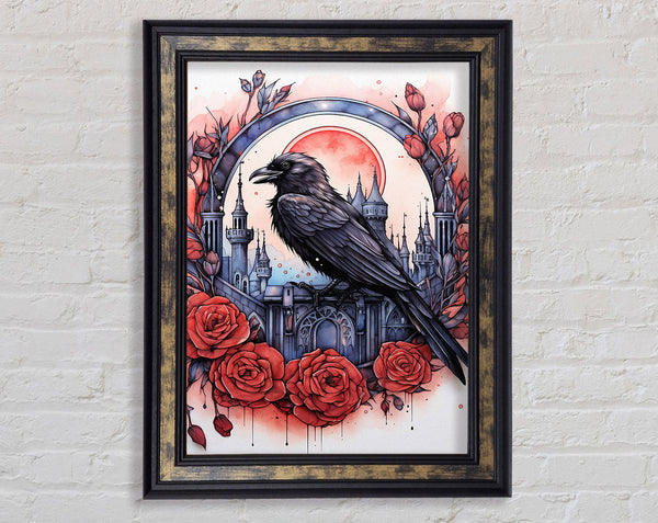 Raven Rose Castle Framed Print