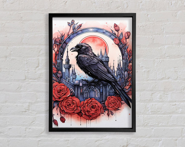Raven Rose Castle Framed Print