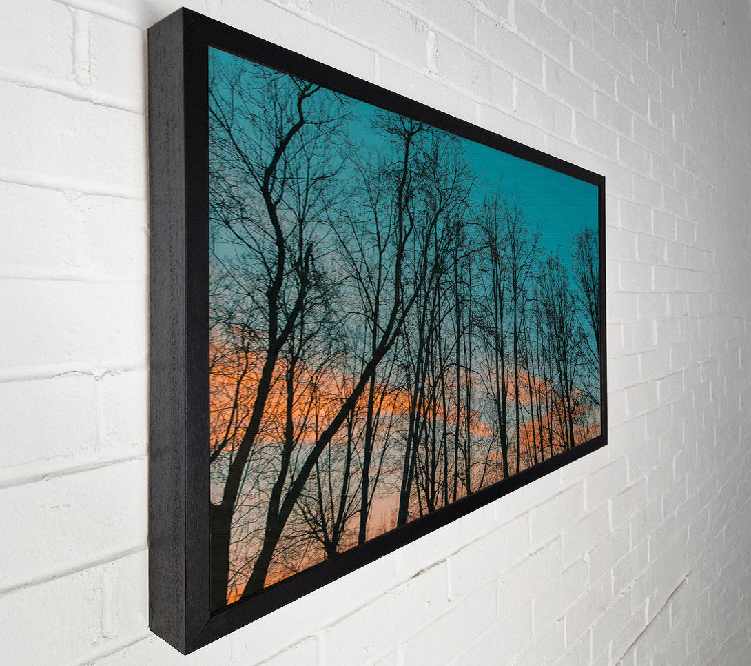  A Canvas Print of Silhouettes In Teal Sky Canvas Wall Art