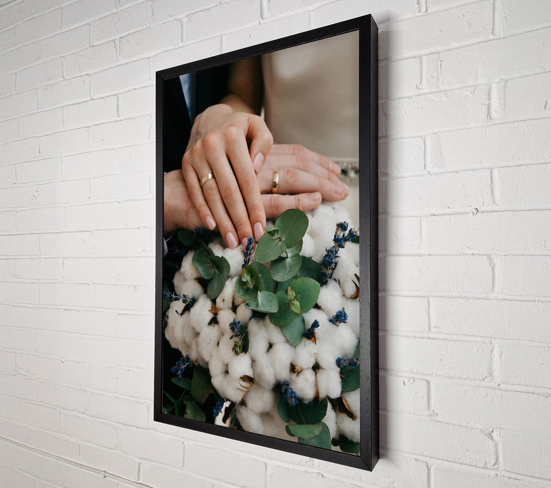  A Canvas Print of Golden Hands On White Blooms Canvas Art