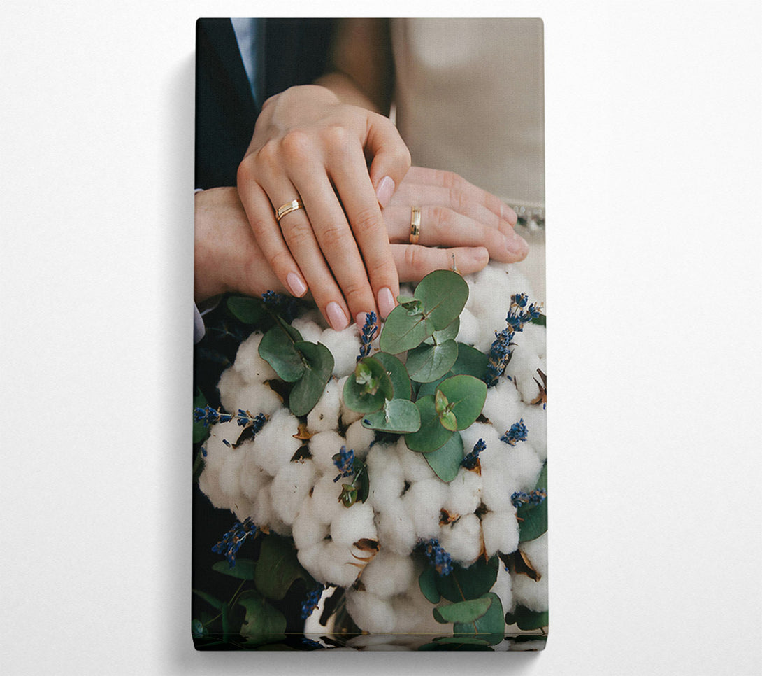  A Canvas Print of Golden Hands On White Blooms Canvas Art