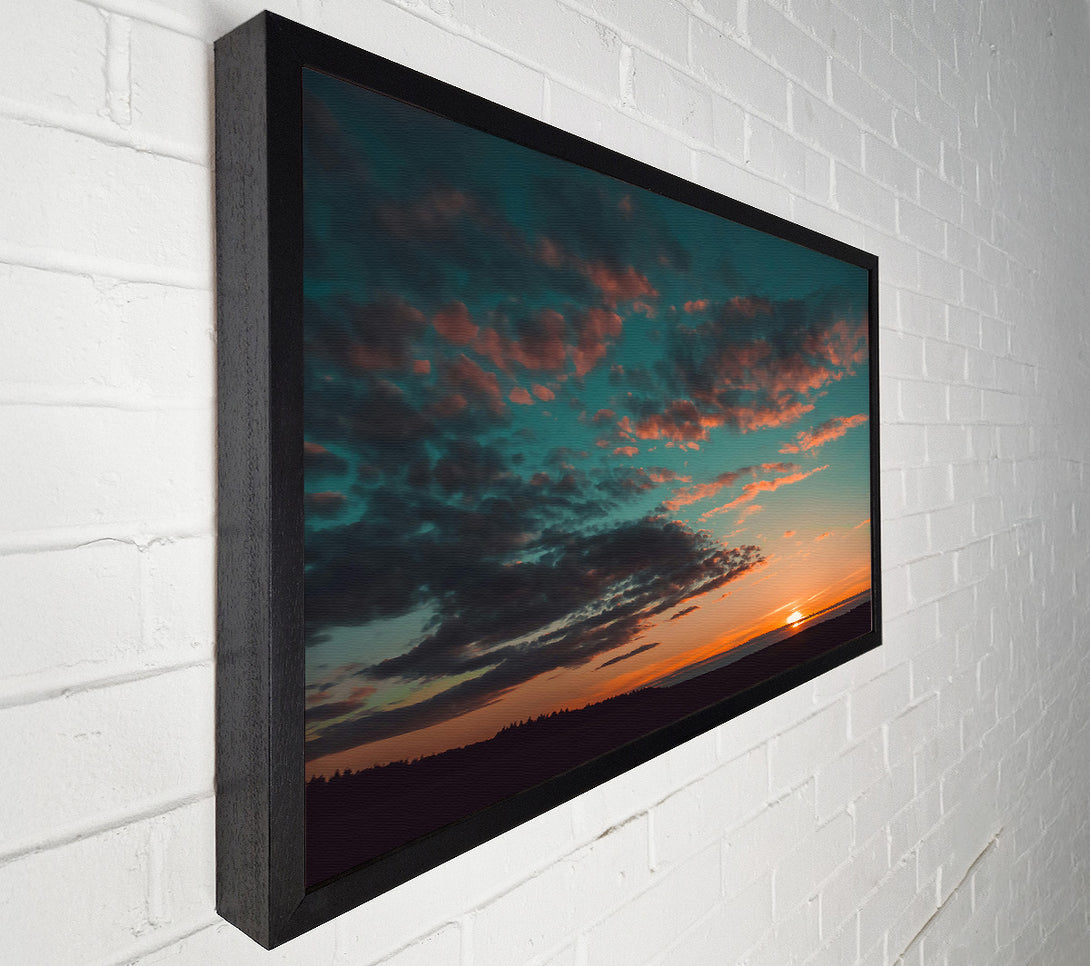 A Canvas Print of Teal Sunset Clouds Canvas Art