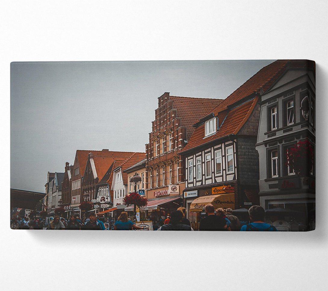  A Canvas Print of Red Roof Row Canvas Art