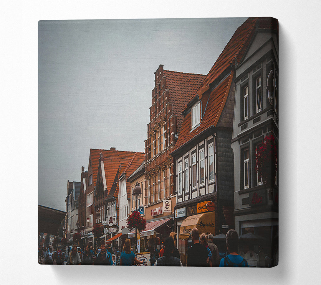  A Canvas Print of Red Roof Row Canvas Art