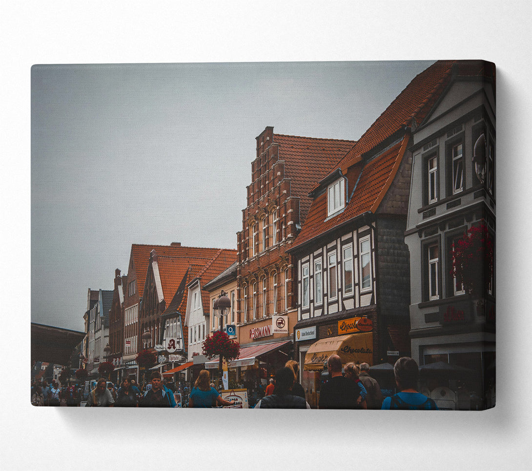  A Canvas Print of Red Roof Row Canvas Art