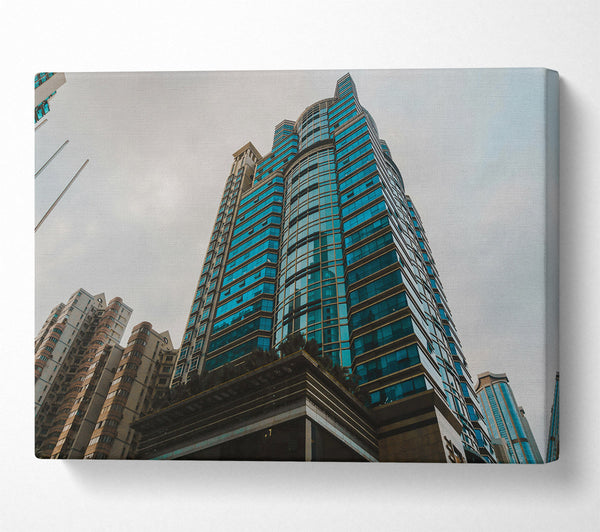  A Canvas Print of Azure Skyline Reflection Canvas Art
