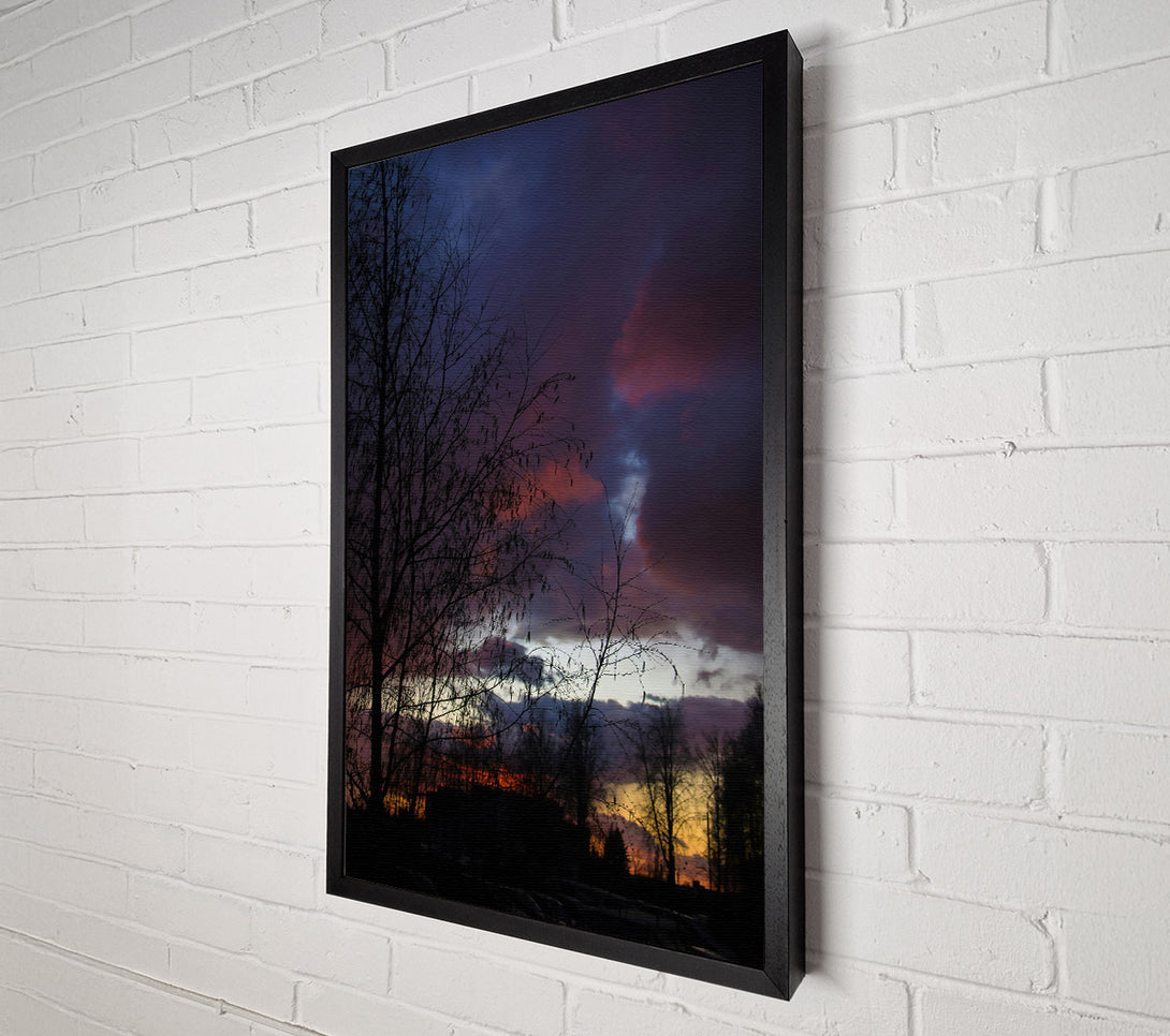  A Canvas Print of Crimson Silhouettes At Dusk Canvas Wall Art