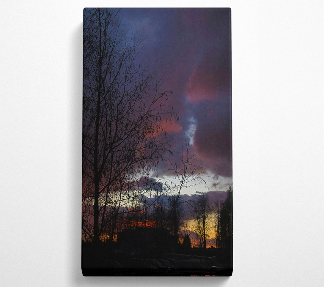  A Canvas Print of Crimson Silhouettes At Dusk Canvas Wall Art