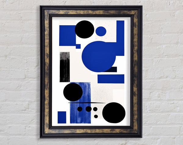 Rectangles And Circled Framed Print