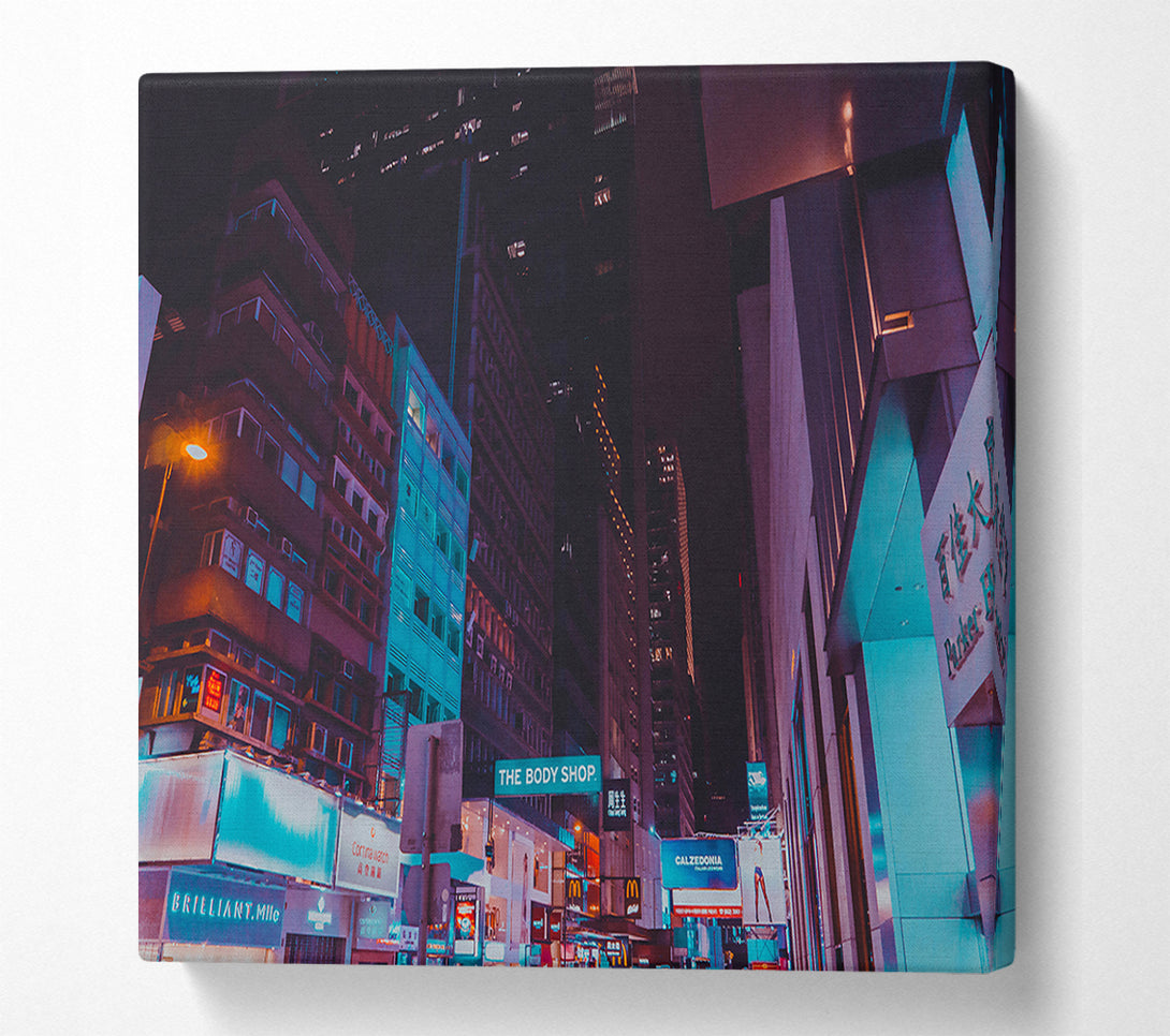  A Canvas Print of Neon City Nights Canvas Print