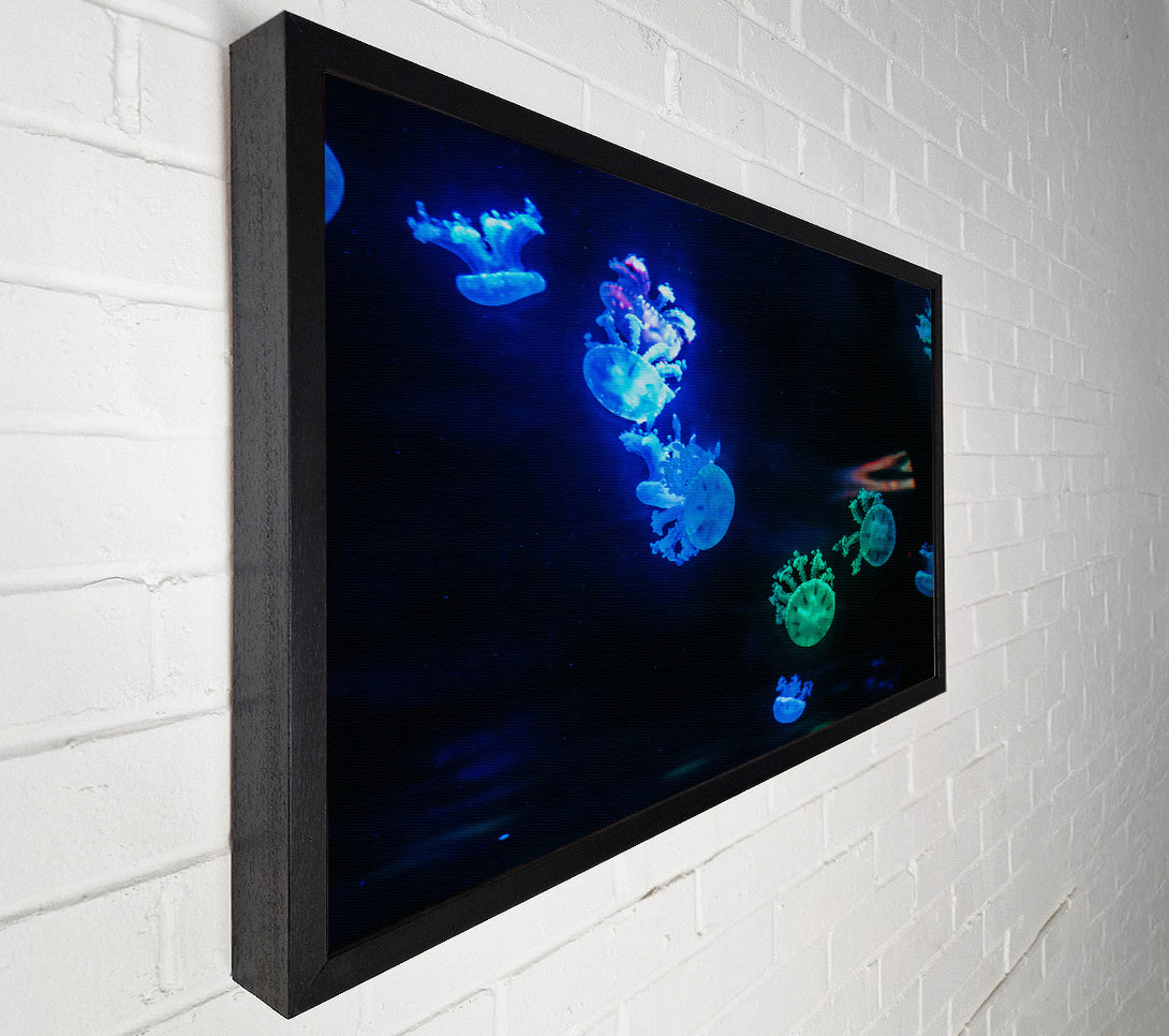  A Canvas Print of Blue Jellyfish Symphony Canvas Print