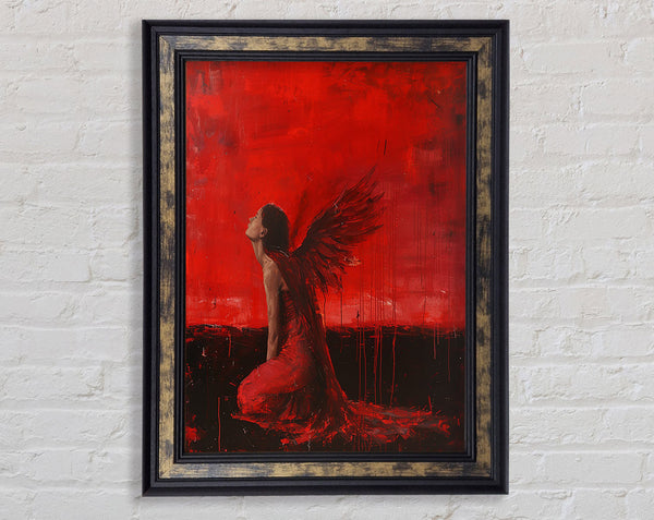 Red Angel Split Framed Print