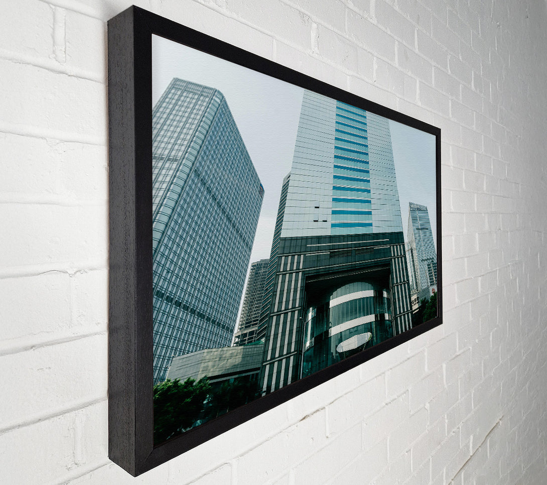  A Canvas Print of Blue Glass Reflections Canvas Wall Art