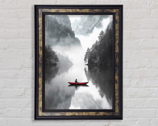 Red Boat Mist Framed Print