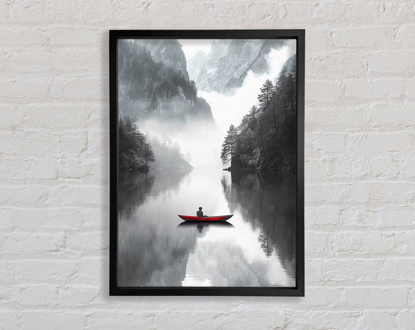 Red Boat Mist Framed Print