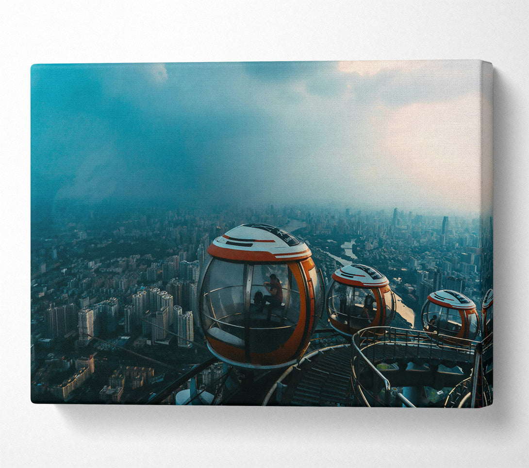  A Canvas Print of Blue Sky Ferris Wheel Canvas Wall Art