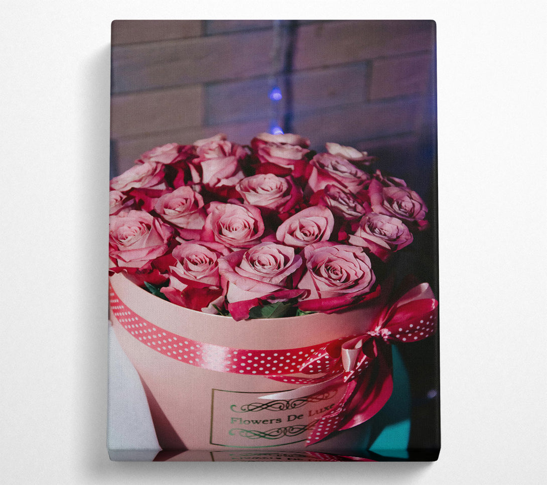  A Canvas Print of Pink Roses In Bloom Canvas Wall Art