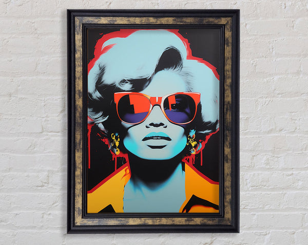 Red Glasses Pop Art Framed Print