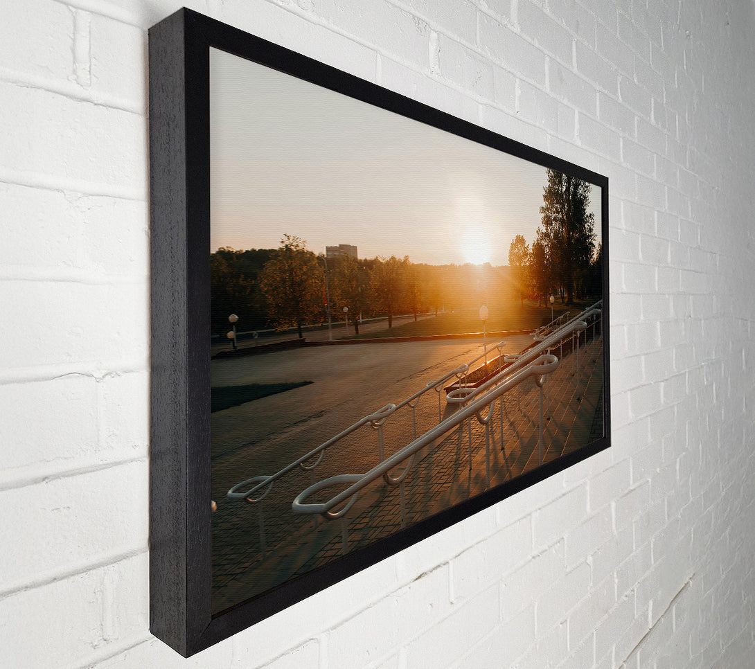  A Canvas Print of Golden Steps At Sunset Canvas Print