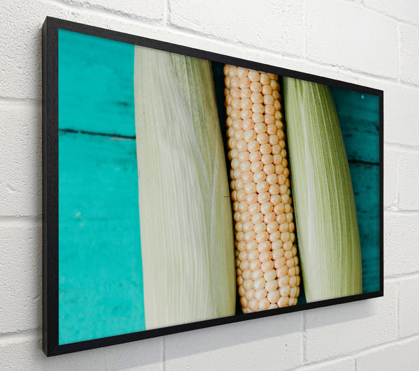 Golden Corn On Teal