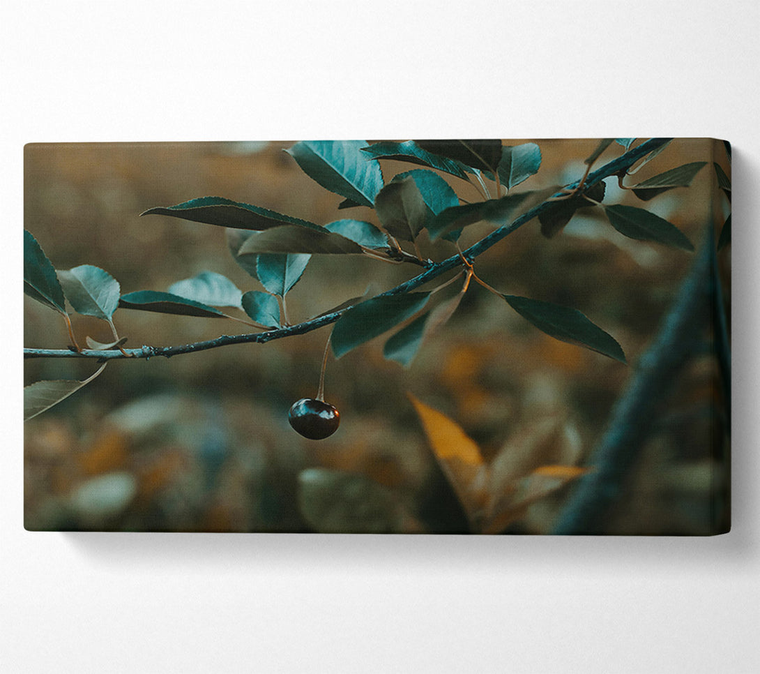  A Canvas Print of Teal Branch And Berry Canvas Print