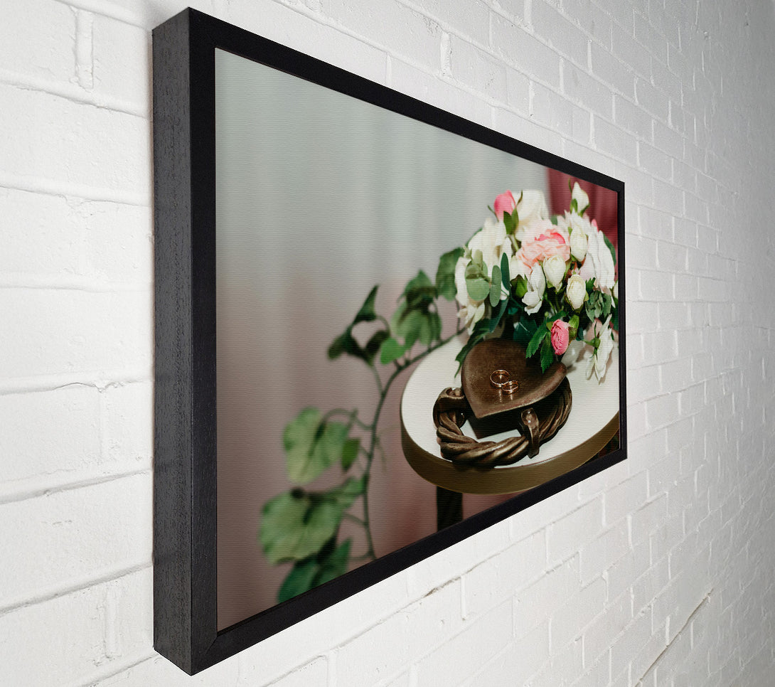  A Canvas Print of Golden Rings And White Blooms. Canvas Wall Art