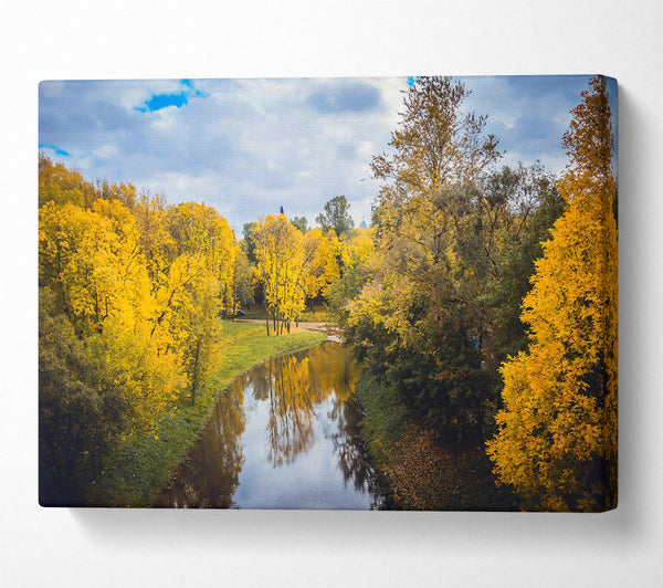  A Canvas Print of Golden River Reflections Canvas Print