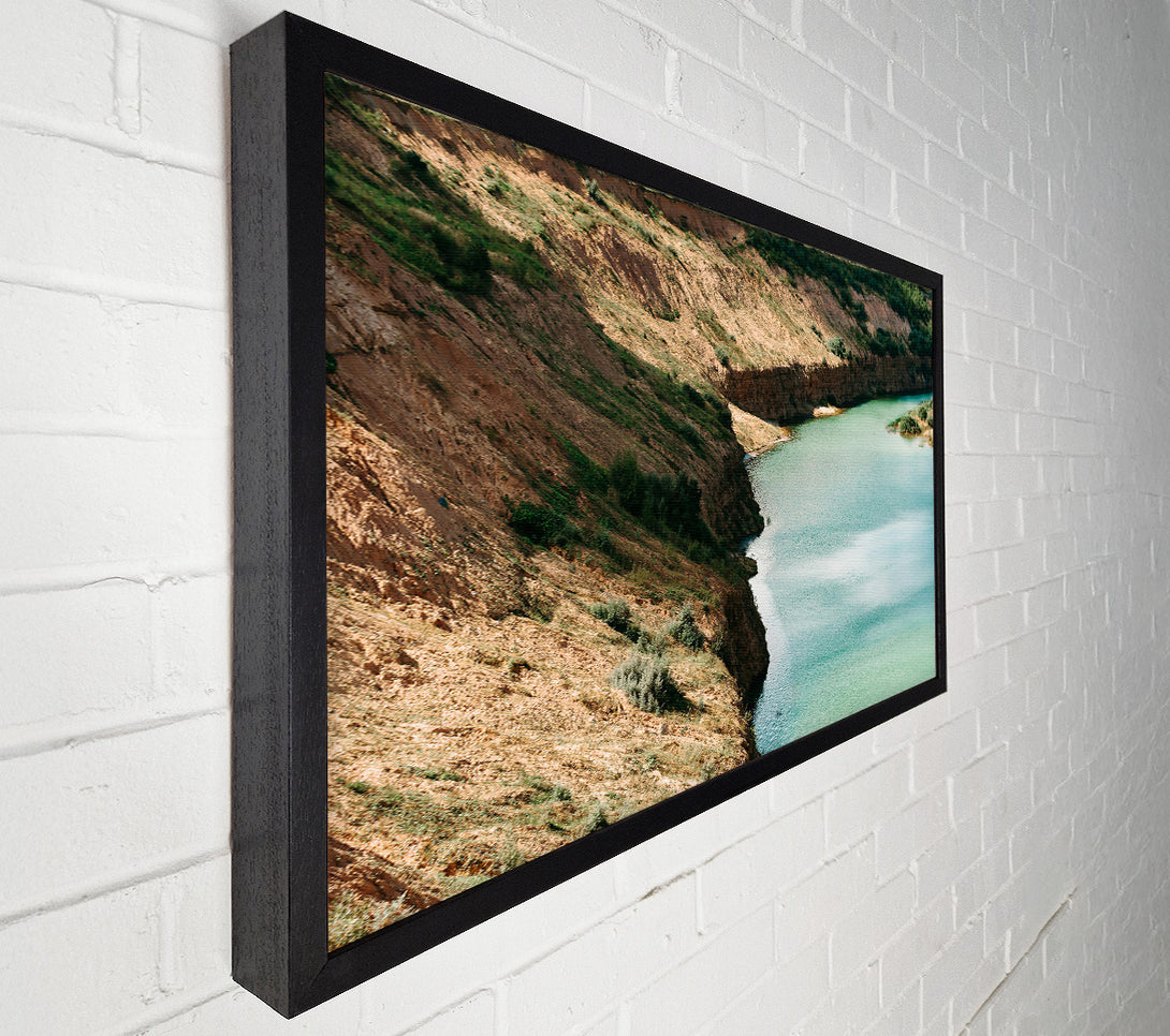  A Canvas Print of Teal Cliffside River Canvas Art
