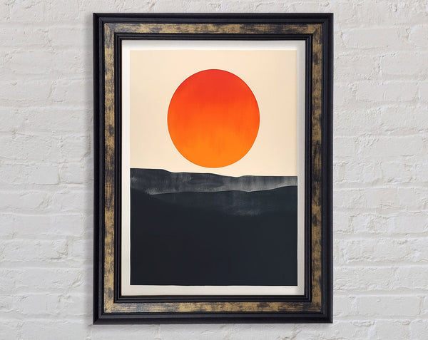 Red Sun On Walnut Land Framed Print