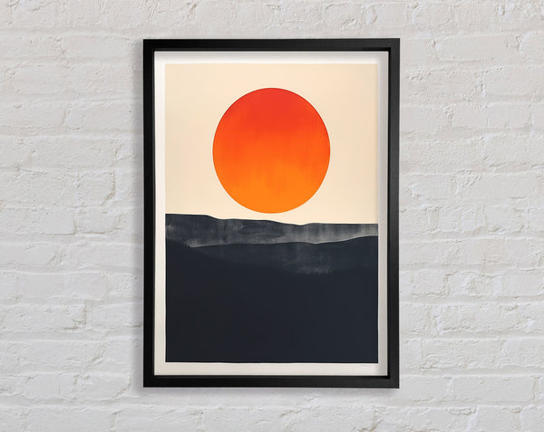 Red Sun On Black Land Framed Print