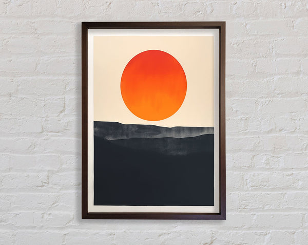 Red Sun On Walnut Land Framed Print