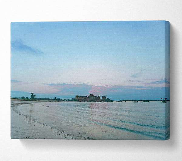  A Canvas Print of Blue Coast Temple Dawn Canvas Print